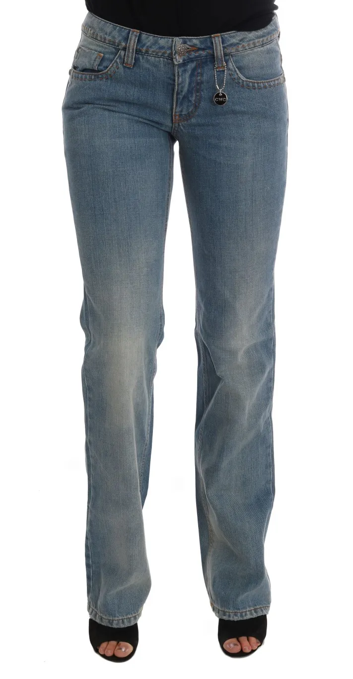 Costume National Women's Chic Classic Fit Straight Blue Jeans
