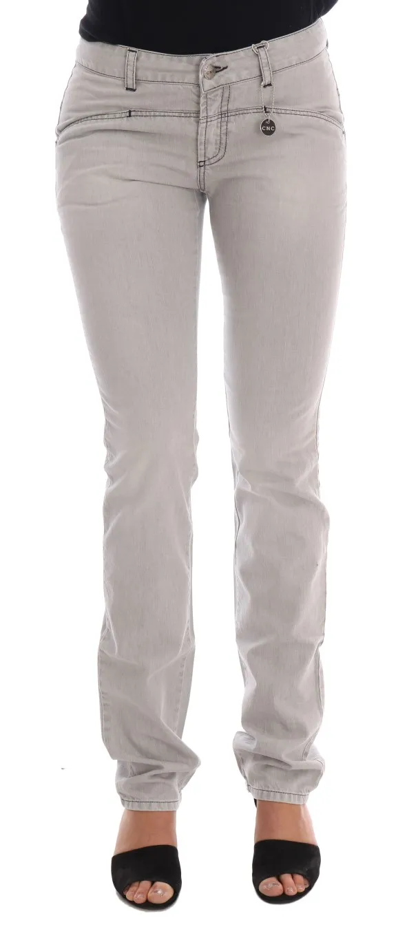 Costume National Women's Sophisticated Gray Super Slim Jeans