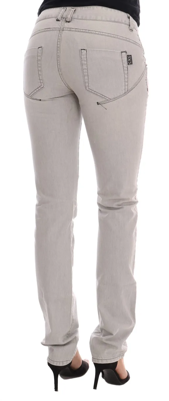 Costume National Women's Sophisticated Gray Super Slim Jeans