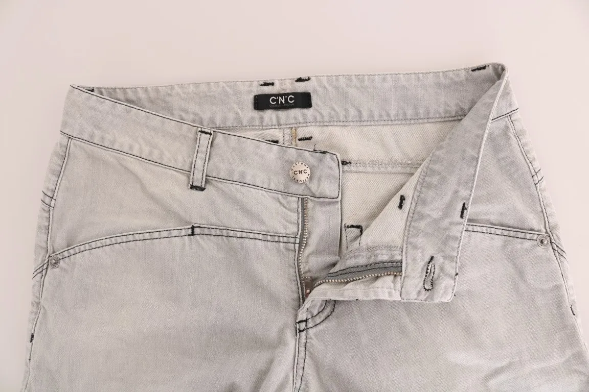 Costume National Women's Sophisticated Gray Super Slim Jeans