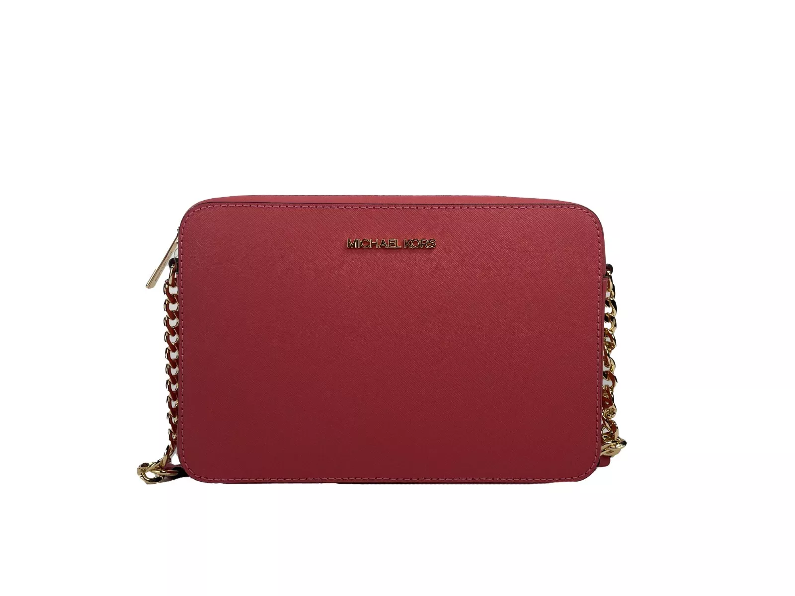 Michael Kors Women's Jet Set Large East West Leather Crossbody Bag Light Berry Sorbet