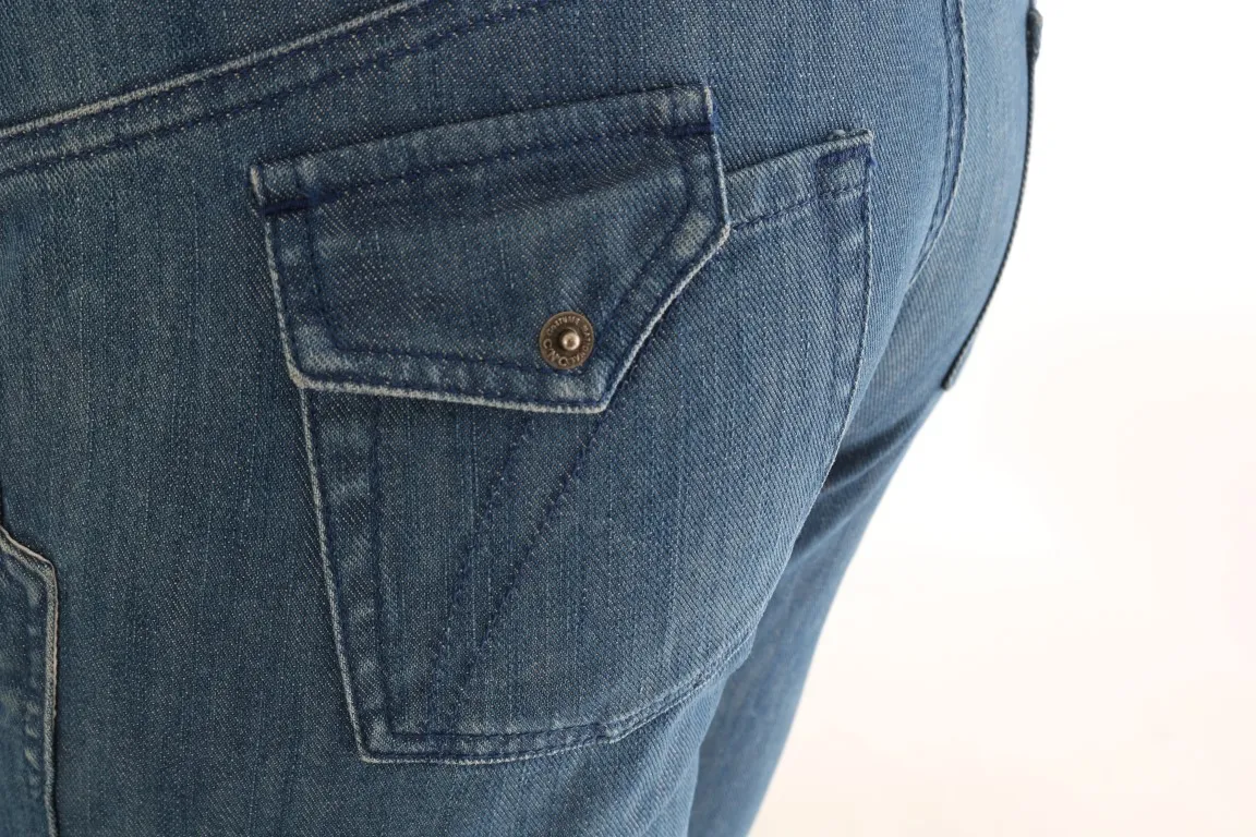 Costume National Women's Super Slim Blue Wash Cotton Jeans