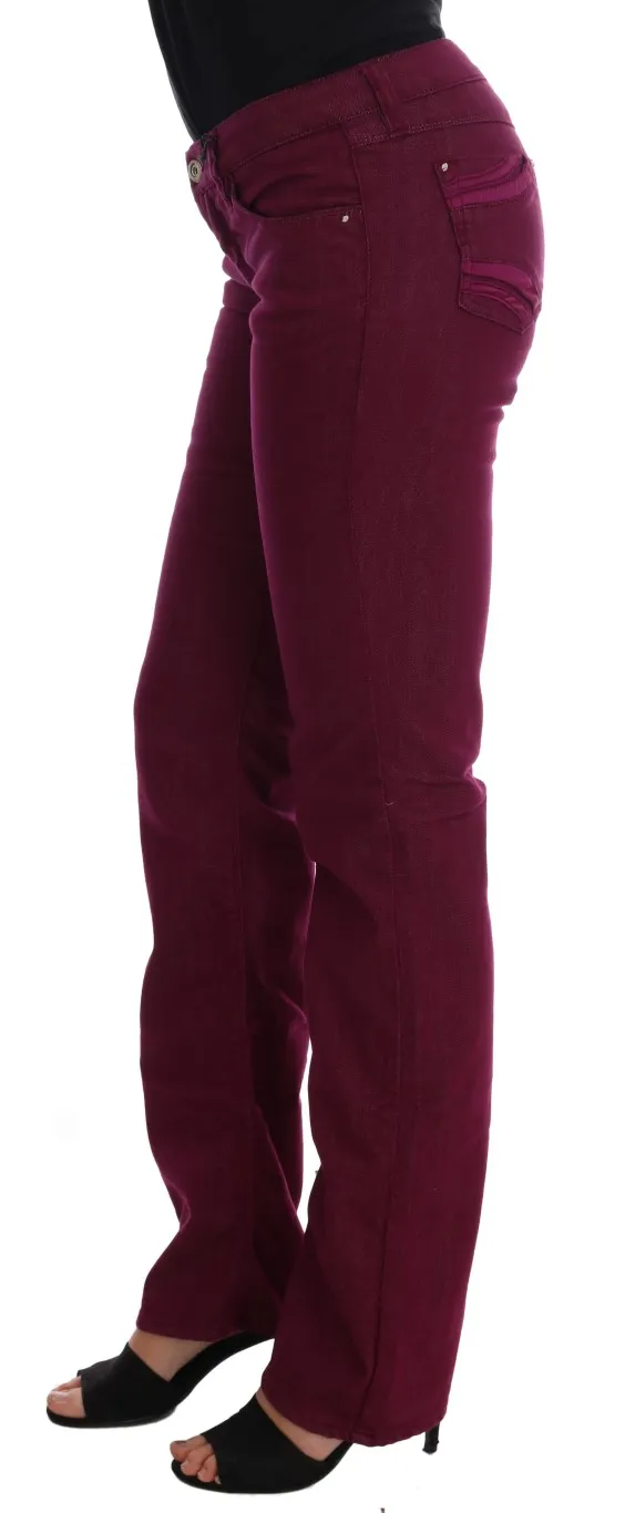 Costume National Women's Sleek Red Straight Fit Luxury Jeans