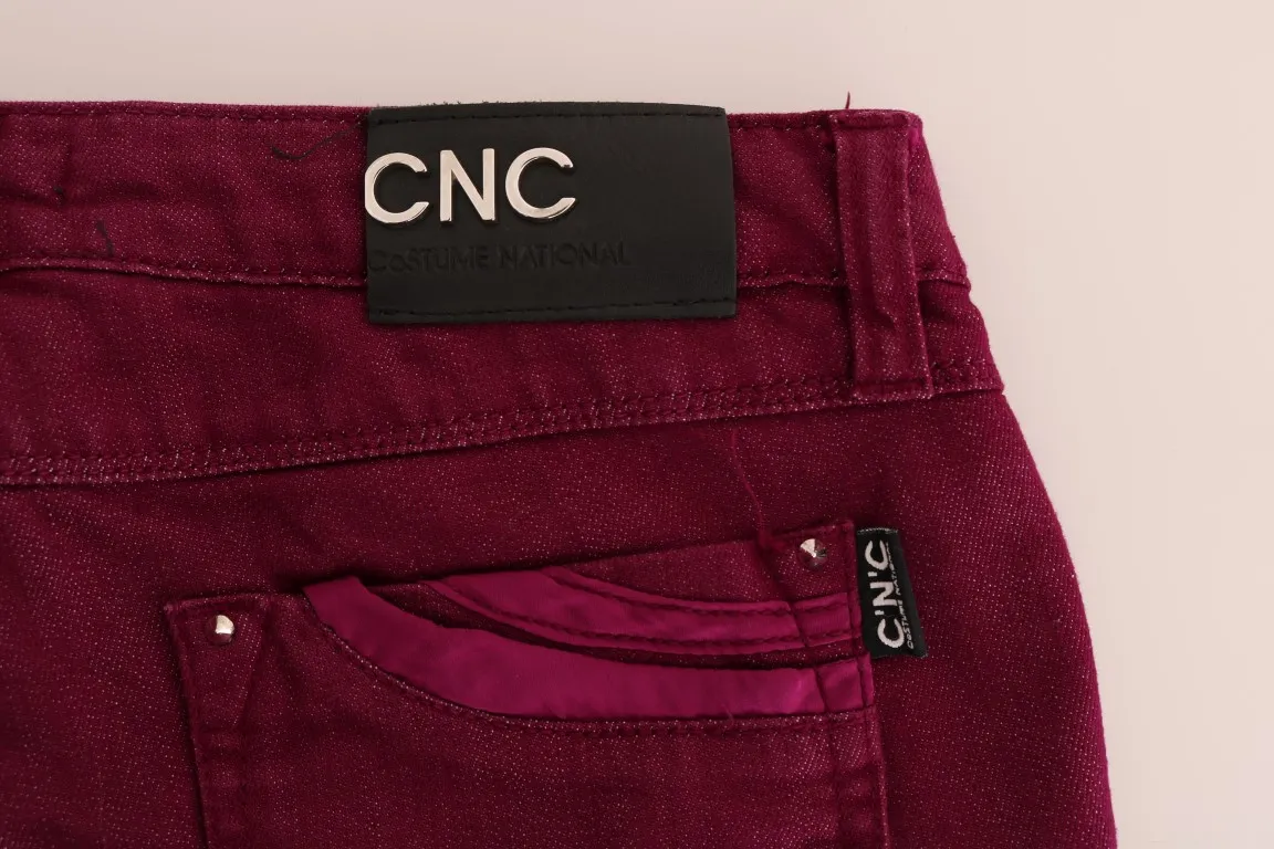 Costume National Women's Sleek Red Straight Fit Luxury Jeans