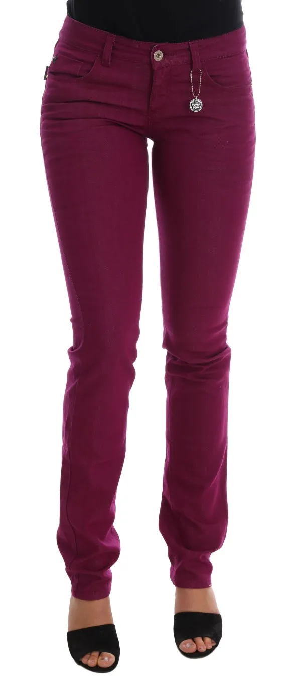 Costume National Women's Elegant Purple Super Slim Jeans