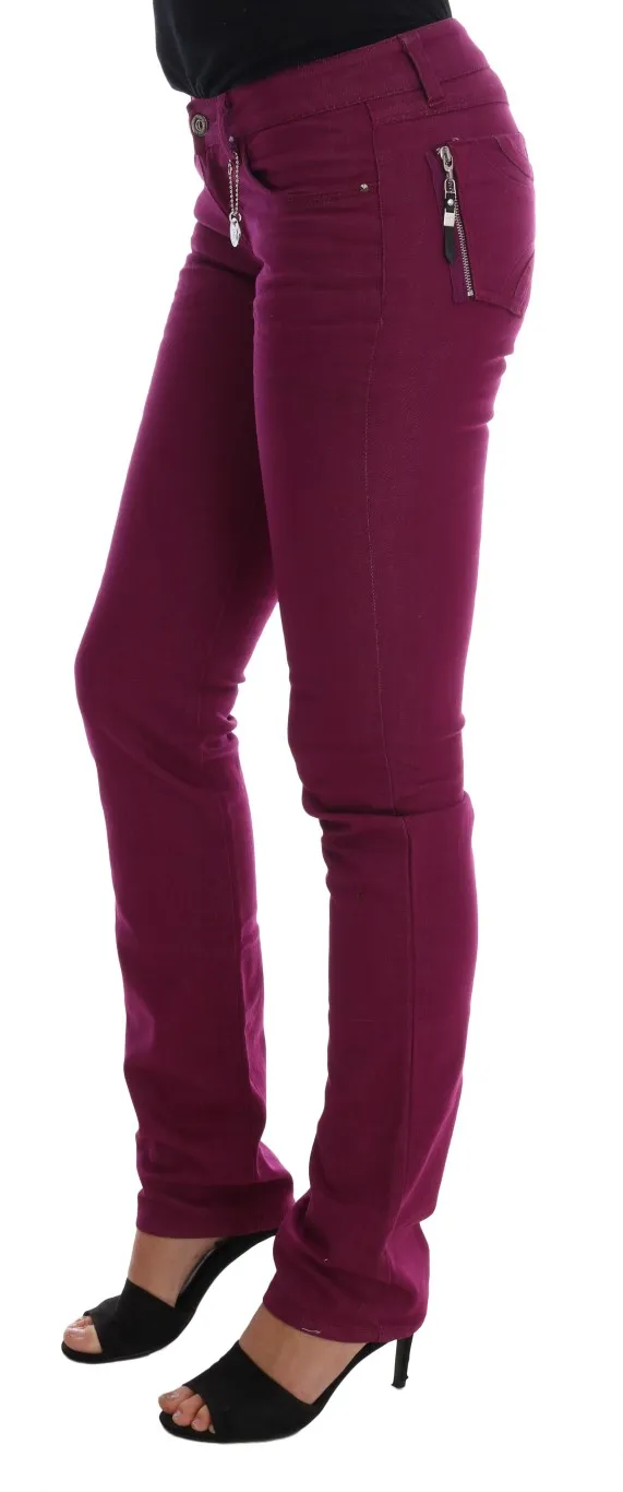 Costume National Women's Elegant Purple Super Slim Jeans