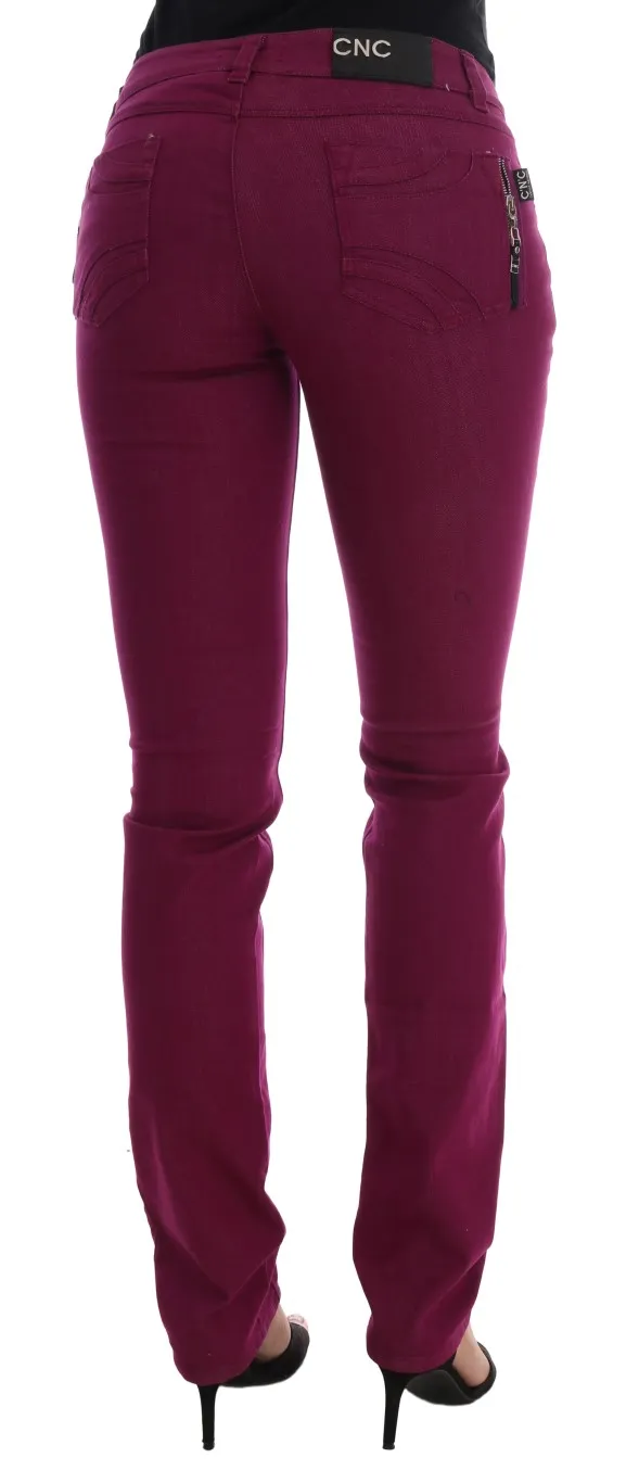 Costume National Women's Elegant Purple Super Slim Jeans