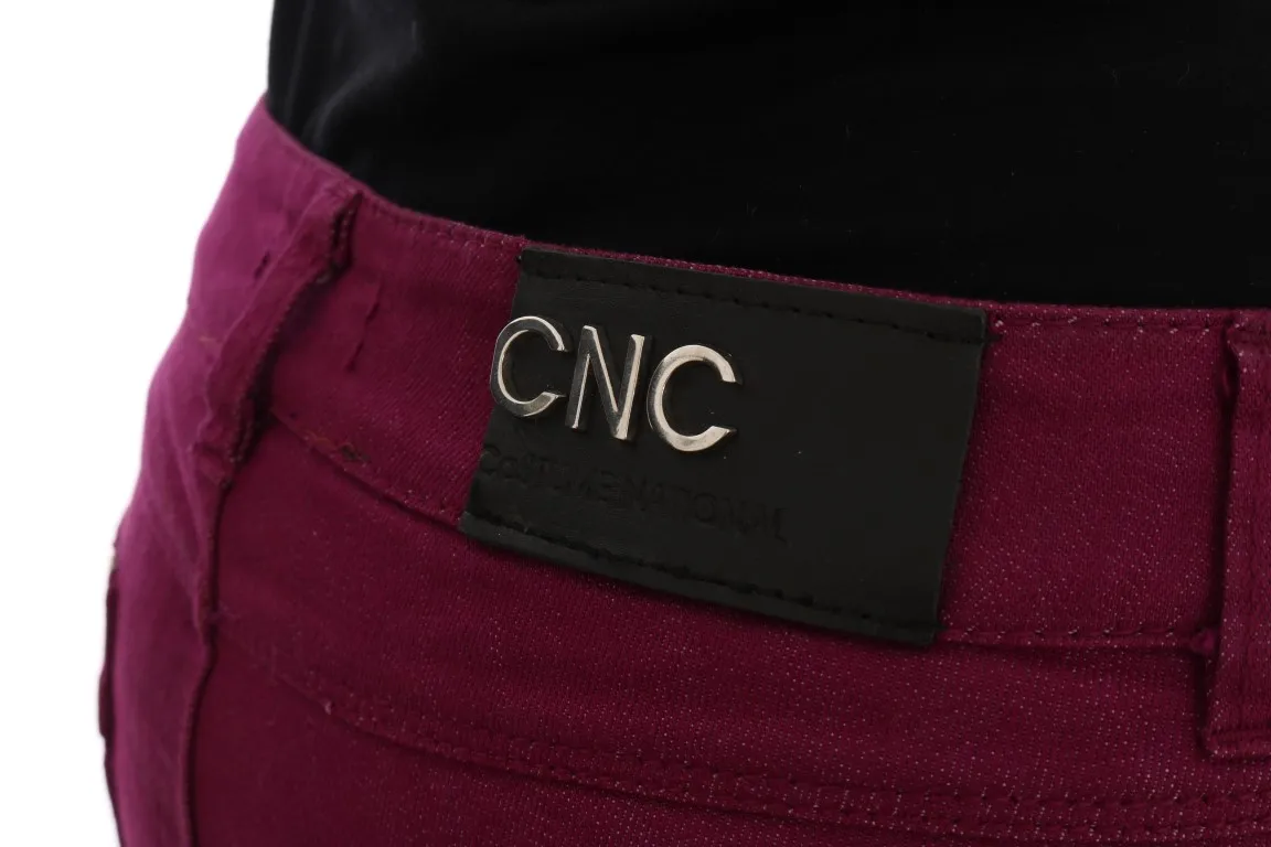 Costume National Women's Elegant Purple Super Slim Jeans
