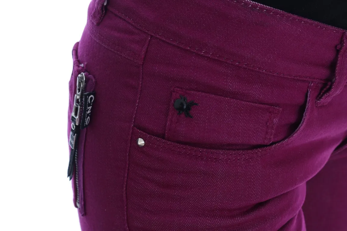 Costume National Women's Elegant Purple Super Slim Jeans