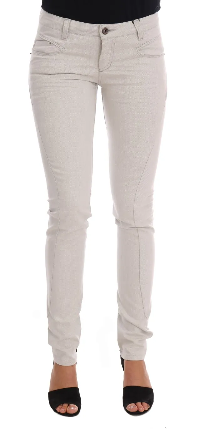 Costume National Women's Chic White Slim-Fit Stretch Jeans