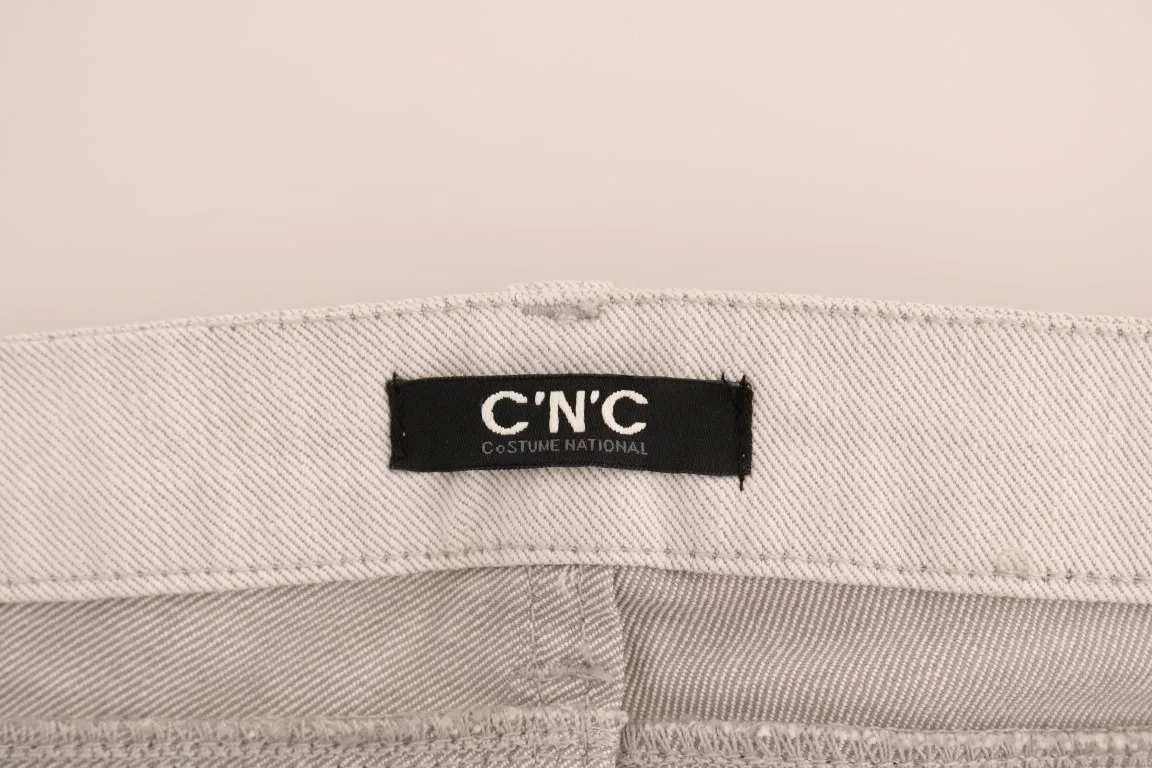Costume National Women's Chic White Slim-Fit Stretch Jeans