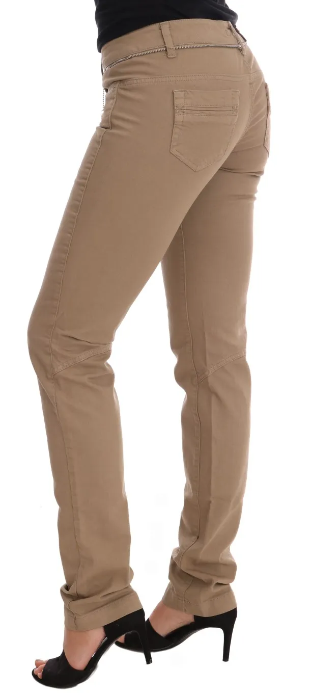 Costume National Women's Beige Super Slim Fit Denim Delight