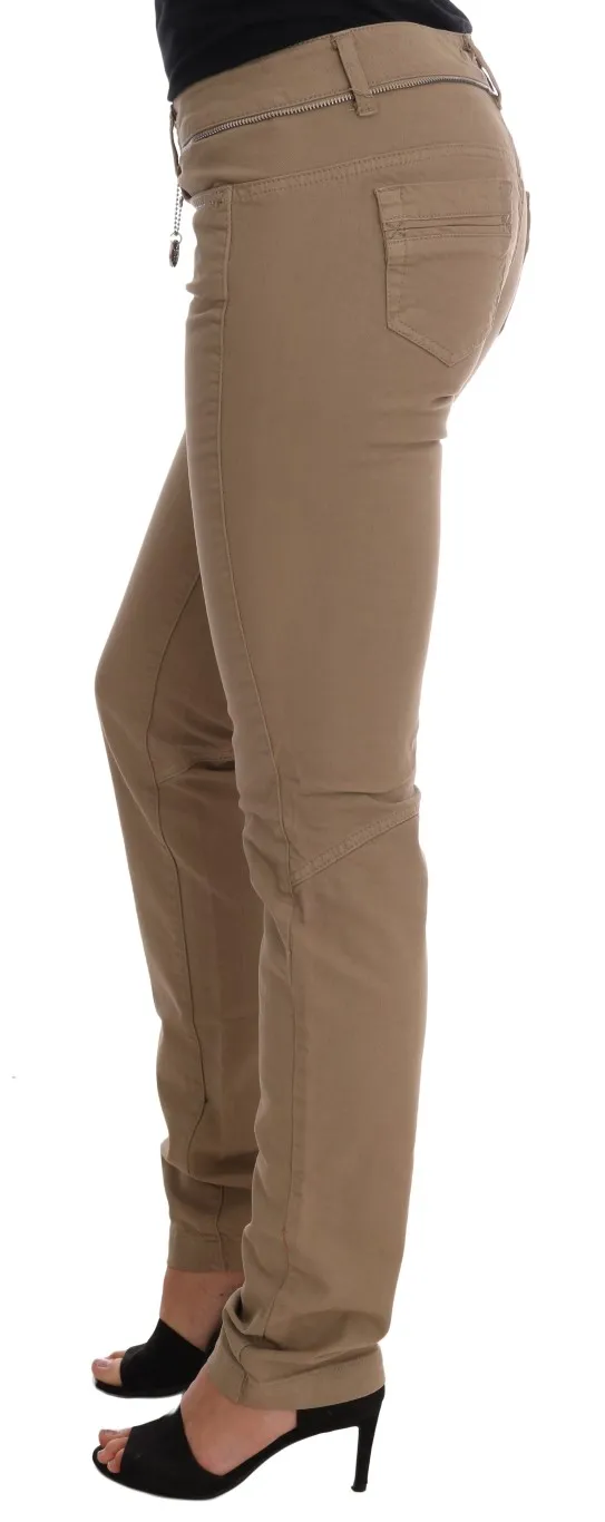 Costume National Women's Beige Super Slim Fit Denim Delight