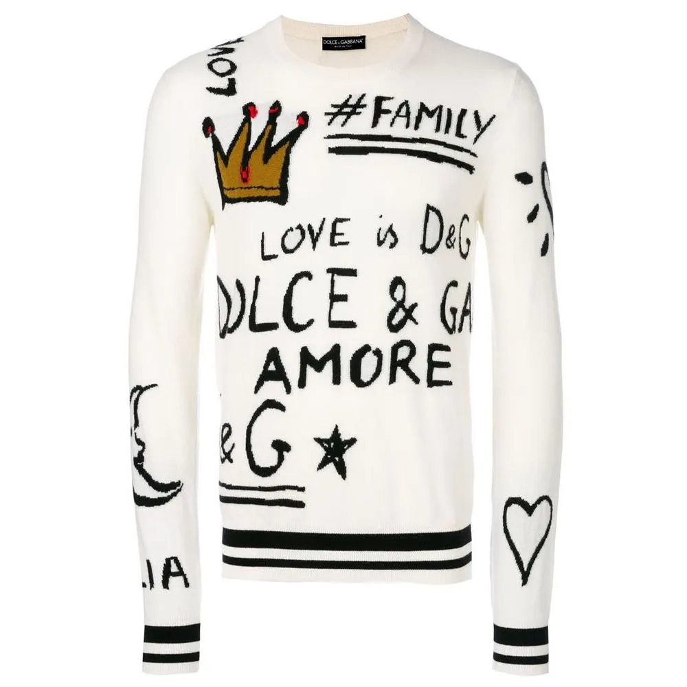 Dolce & Gabbana Men's White Wool Sweater