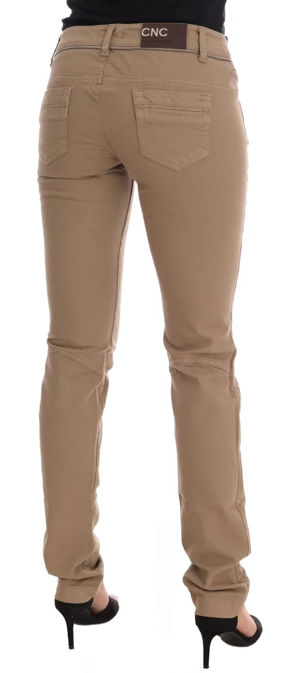 Costume National Women's Beige Super Slim Fit Denim Delight