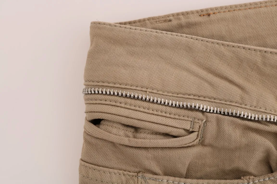 Costume National Women's Beige Super Slim Fit Denim Delight