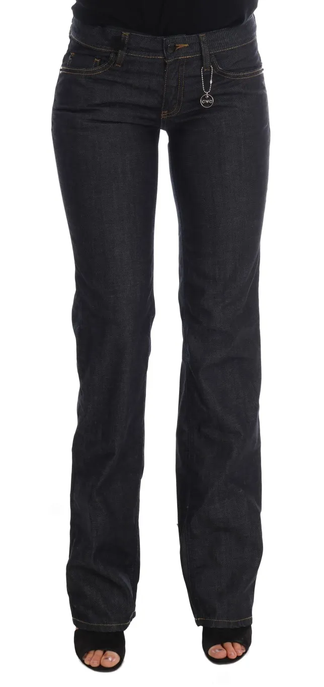 Costume National Women's Chic Dark Blue Straight Fit Jeans