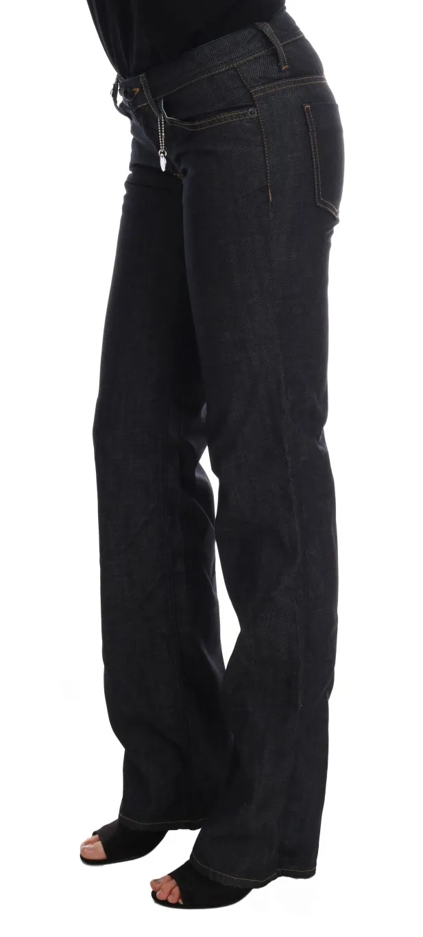 Costume National Women's Chic Dark Blue Straight Fit Jeans