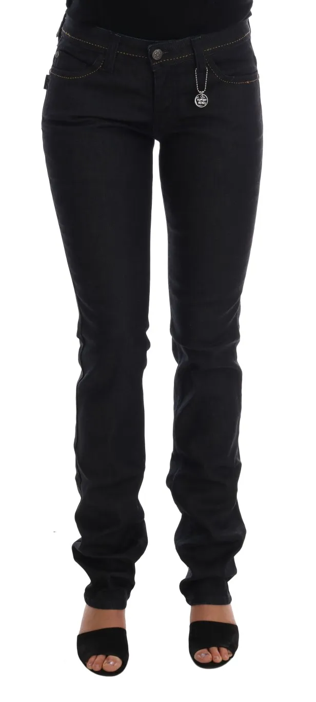 Costume National Women's Chic Dark Blue Super Slim Fit Jeans
