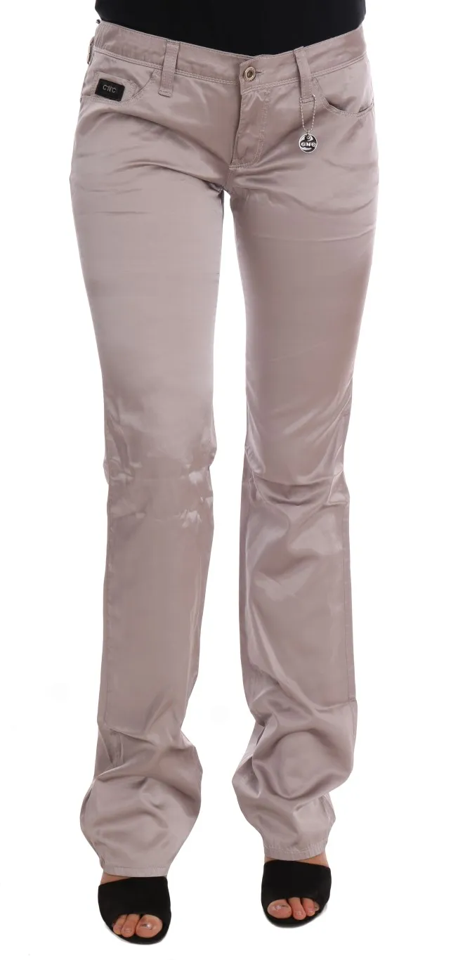 Costume National Women's Chic Beige Slim Fit Designer Jeans