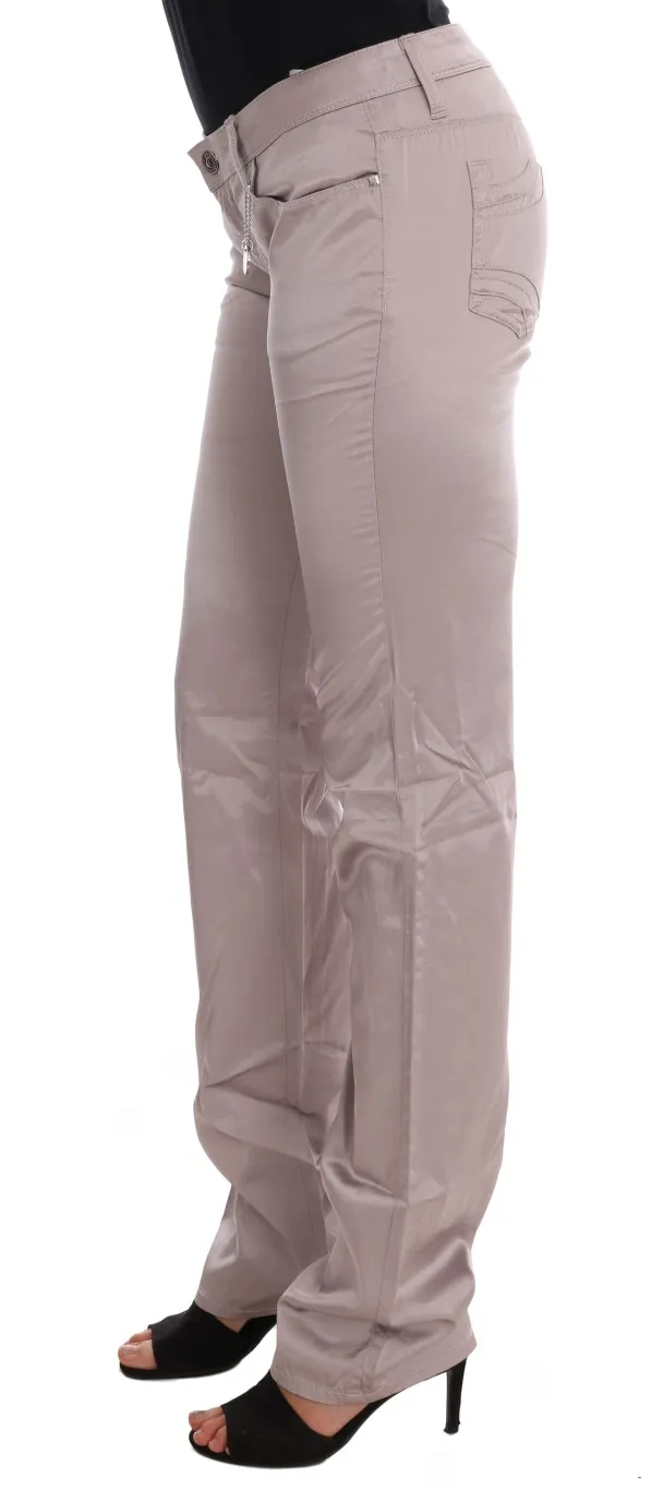 Costume National Women's Chic Beige Slim Fit Designer Jeans