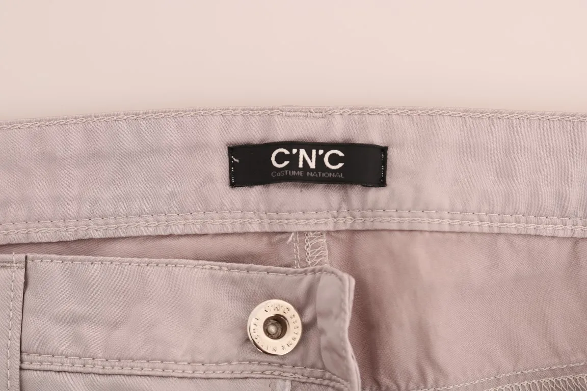 Costume National Women's Chic Beige Slim Fit Designer Jeans