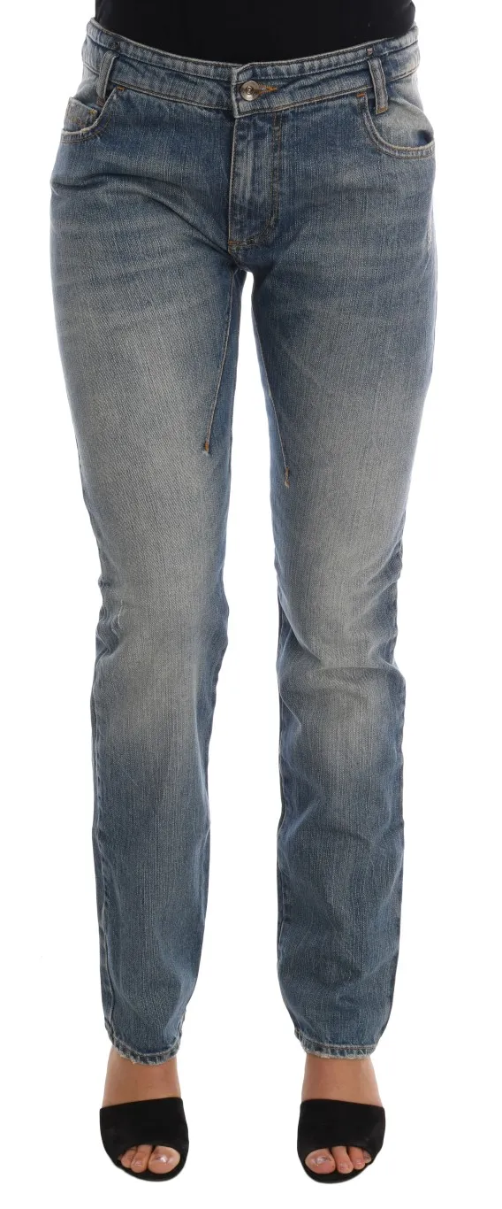 Costume National Women's Chic Blue Slim Fit Designer Jeans