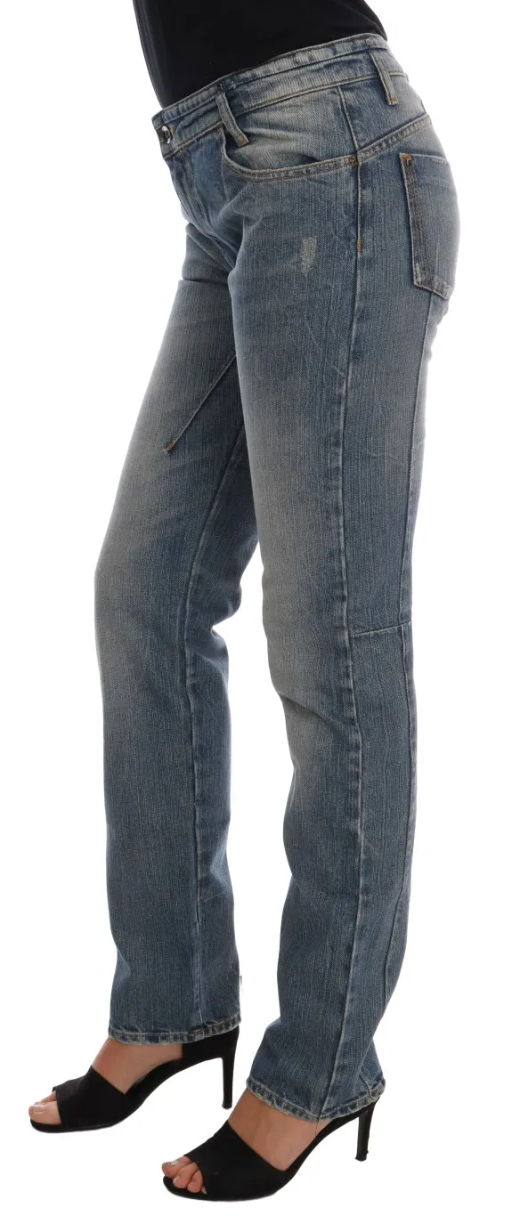 Costume National Women's Chic Blue Slim Fit Designer Jeans