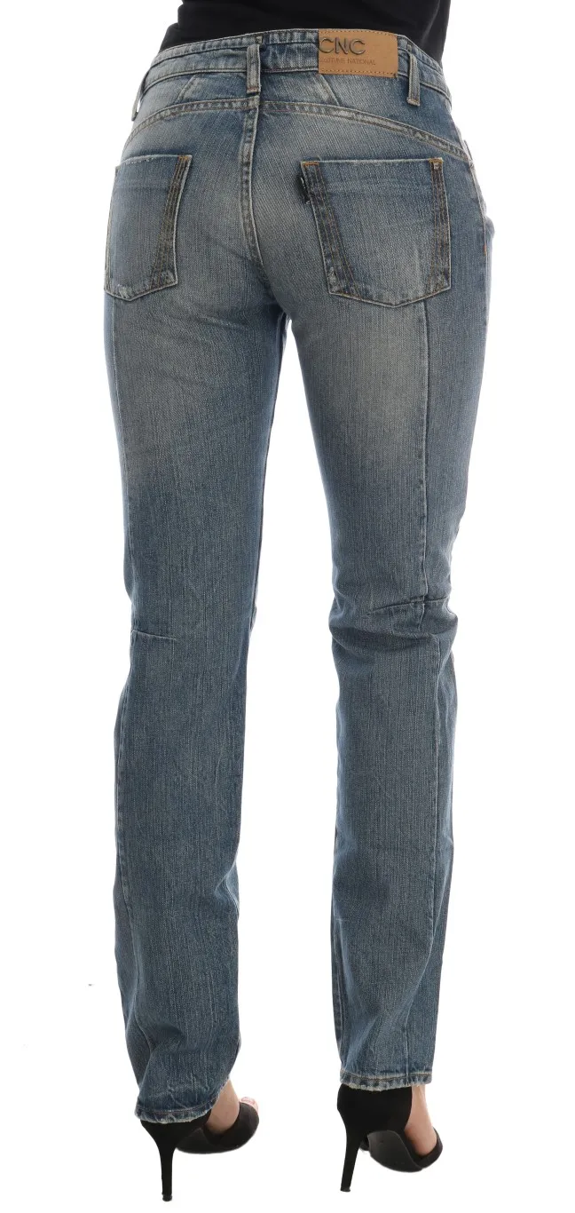 Costume National Women's Chic Blue Slim Fit Designer Jeans
