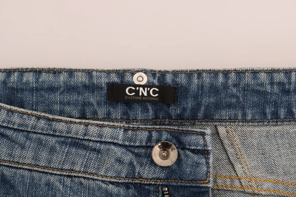 Costume National Women's Chic Blue Slim Fit Designer Jeans