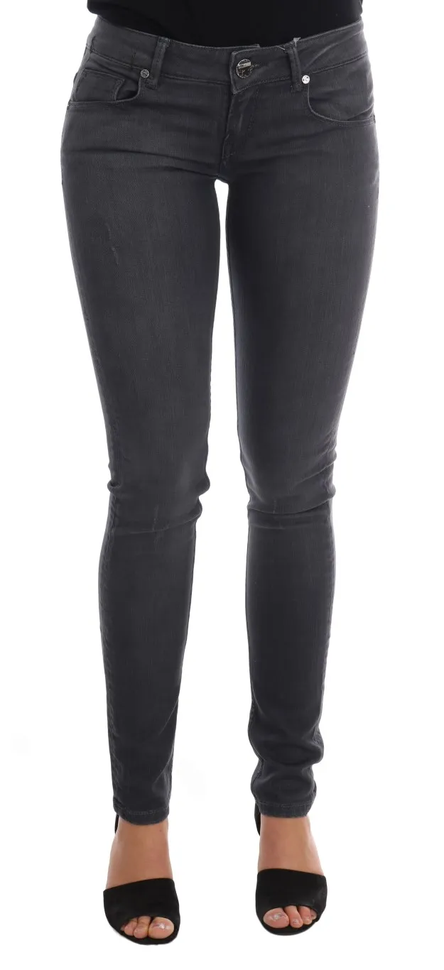 Acht Women's Sleek Gray Slim-Fit Designer Jeans