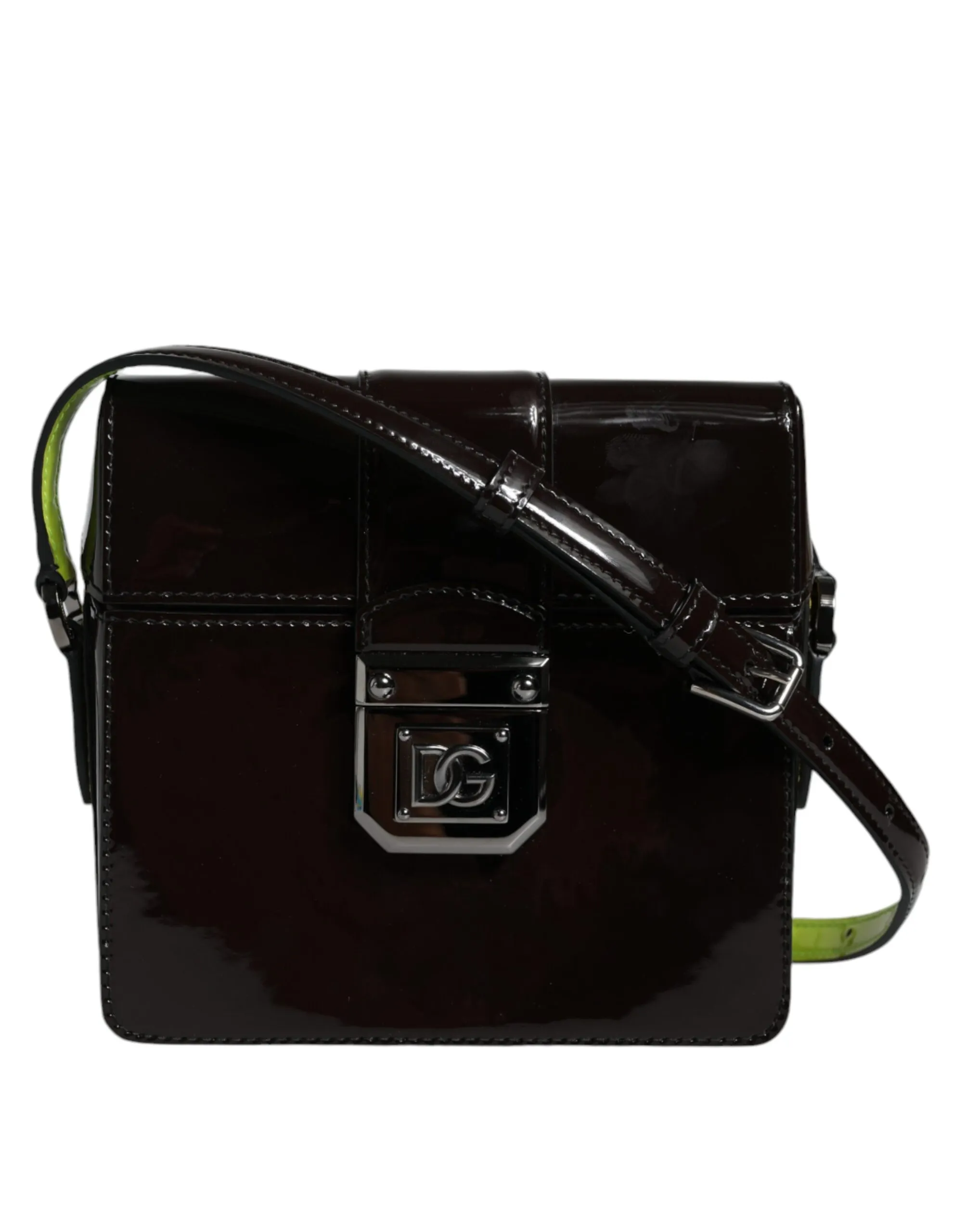 Dolce & Gabbana Women's Black Glossy Leather Crossbody Shoulder Bag