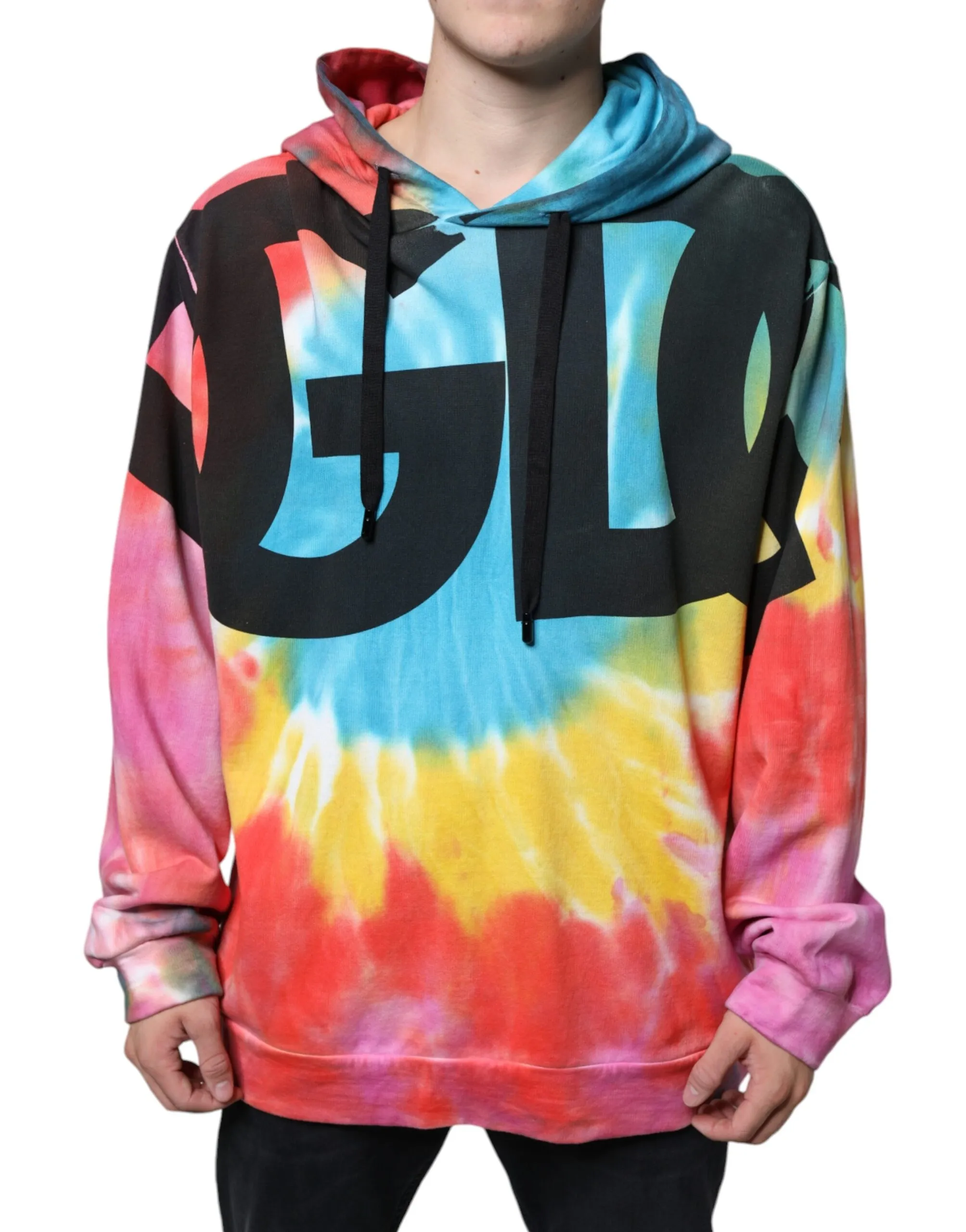 Dolce & Gabbana Men's Multicolor Tie Dye Hooded Sweatshirt Sweater