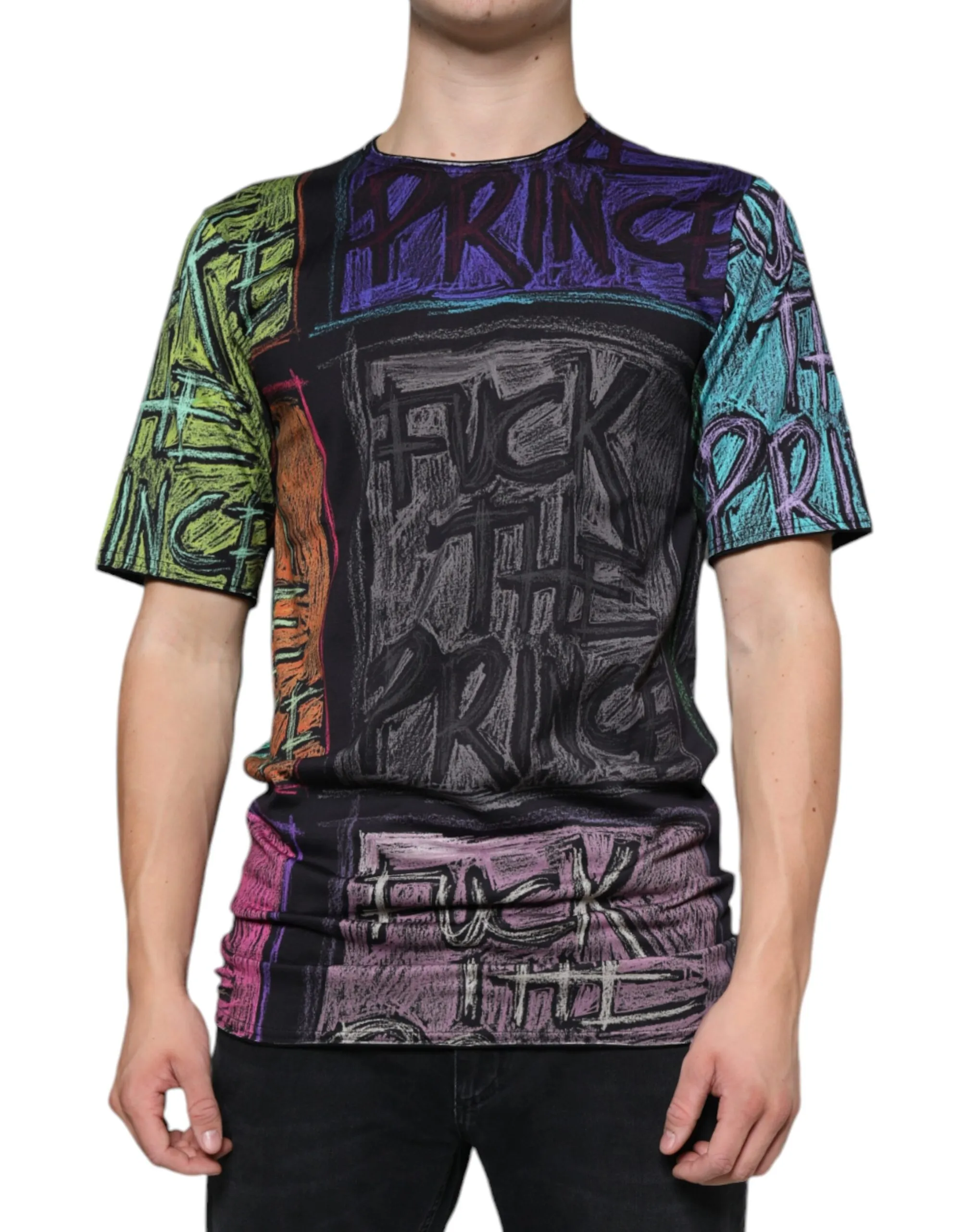 Dolce & Gabbana Men's Multicolor Graphic Print Cotton T-shirt