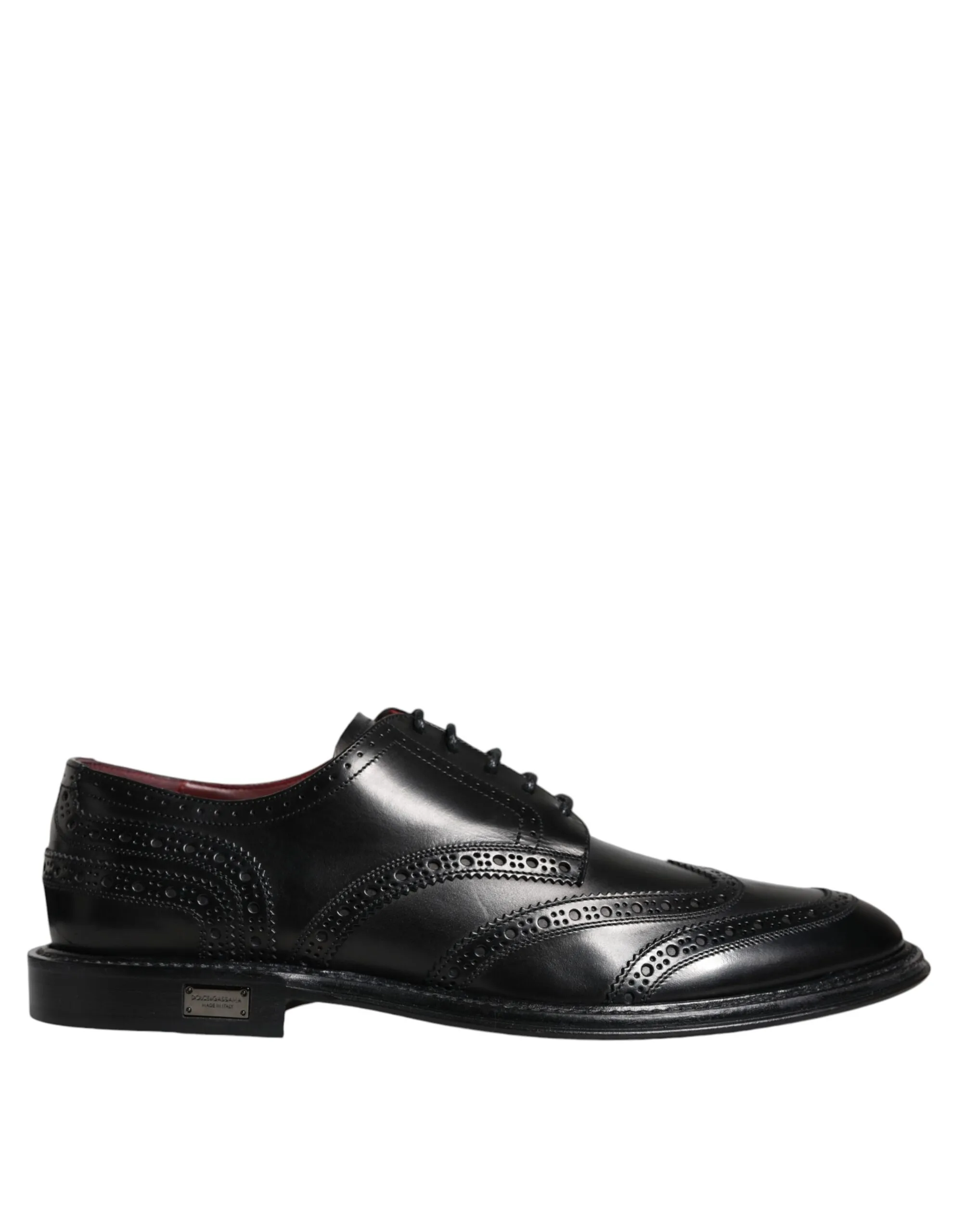 Dolce & Gabbana Men's Black Leather Oxford Wingtip Formal Shoes
