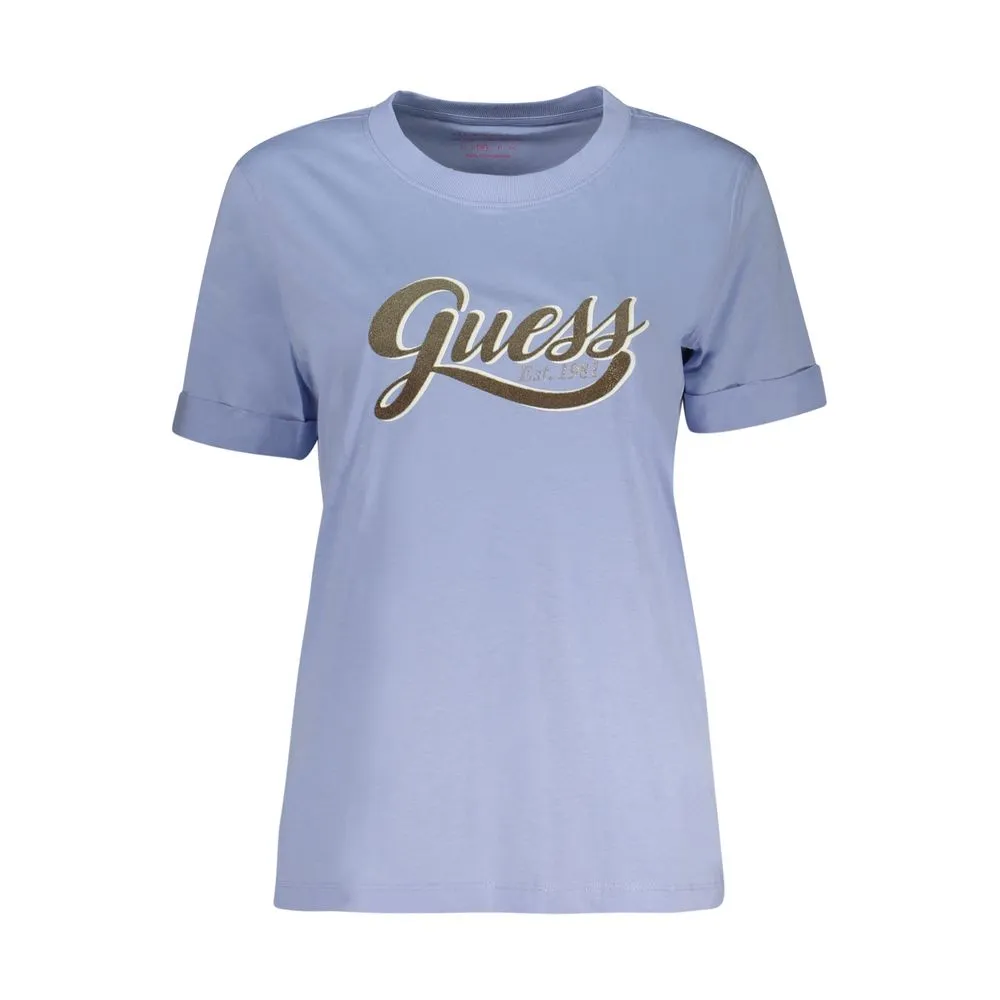 Guess Jeans Women's Light Blue Cotton Tops & T-Shirt