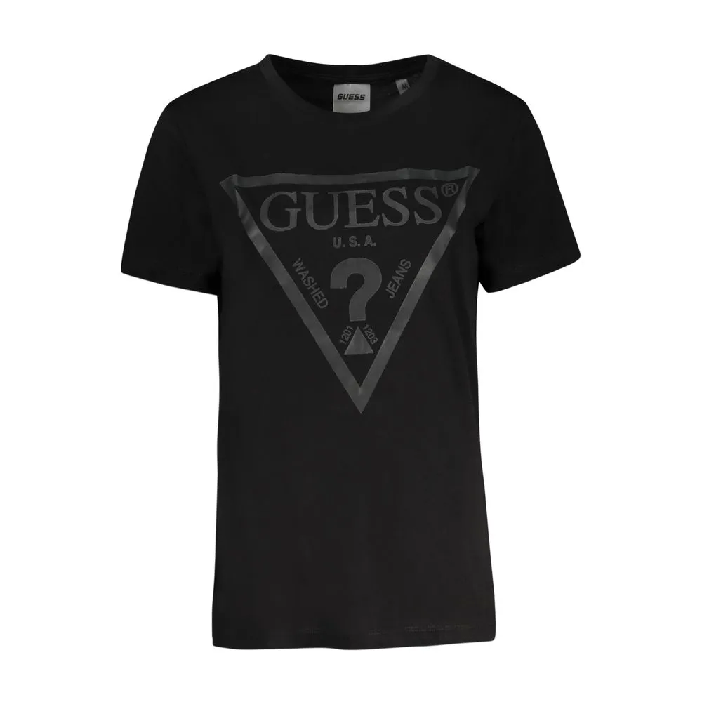 Guess Jeans Women's Black Cotton Tops & T-Shirt