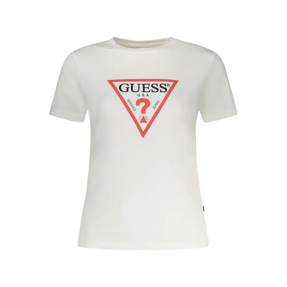 Guess Jeans Women's White Cotton Tops & T-Shirt