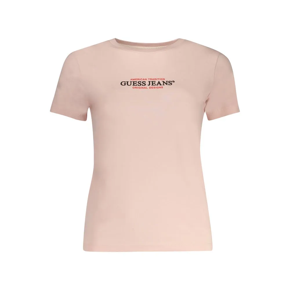 Guess Jeans Women's Pink Cotton Tops & T-Shirt