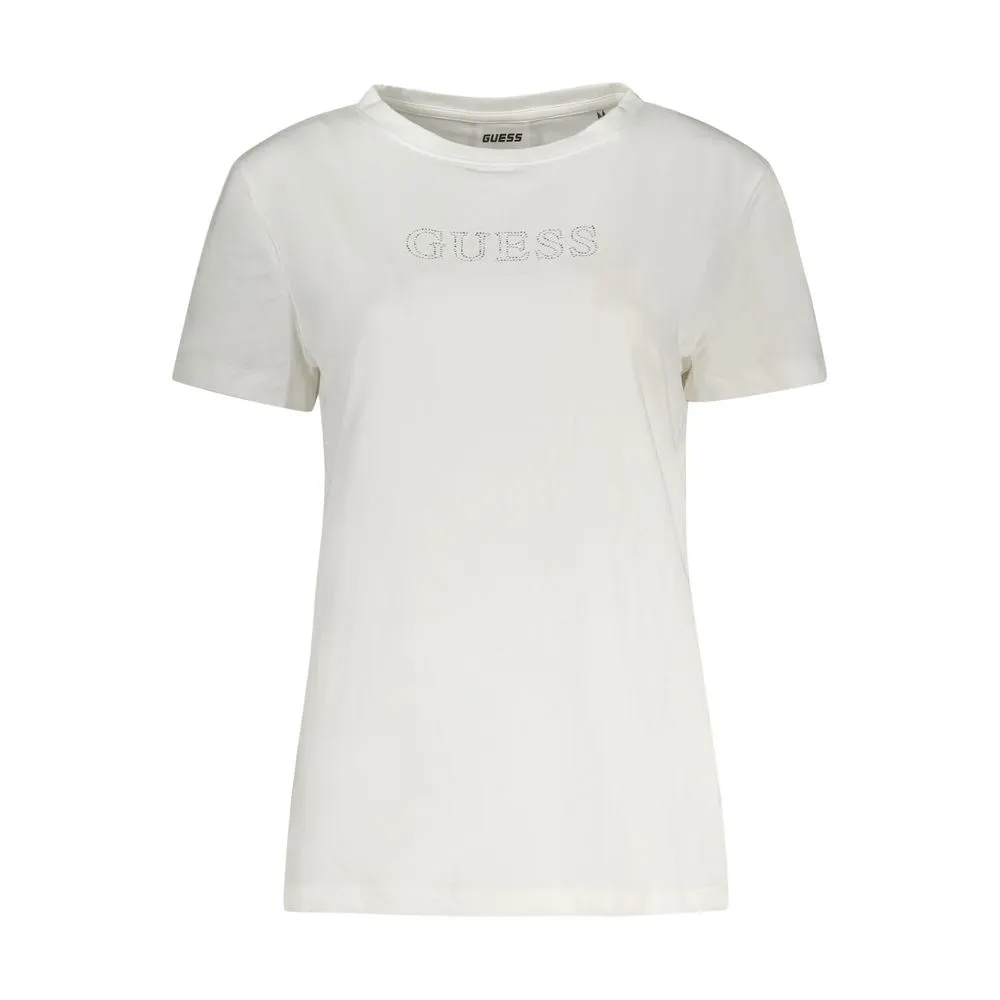 Guess Jeans Women's White Cotton Tops & T-Shirt