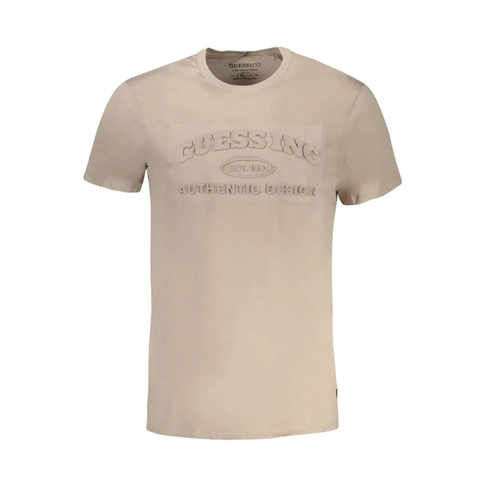 Guess Jeans Men's Beige Cotton T-Shirt