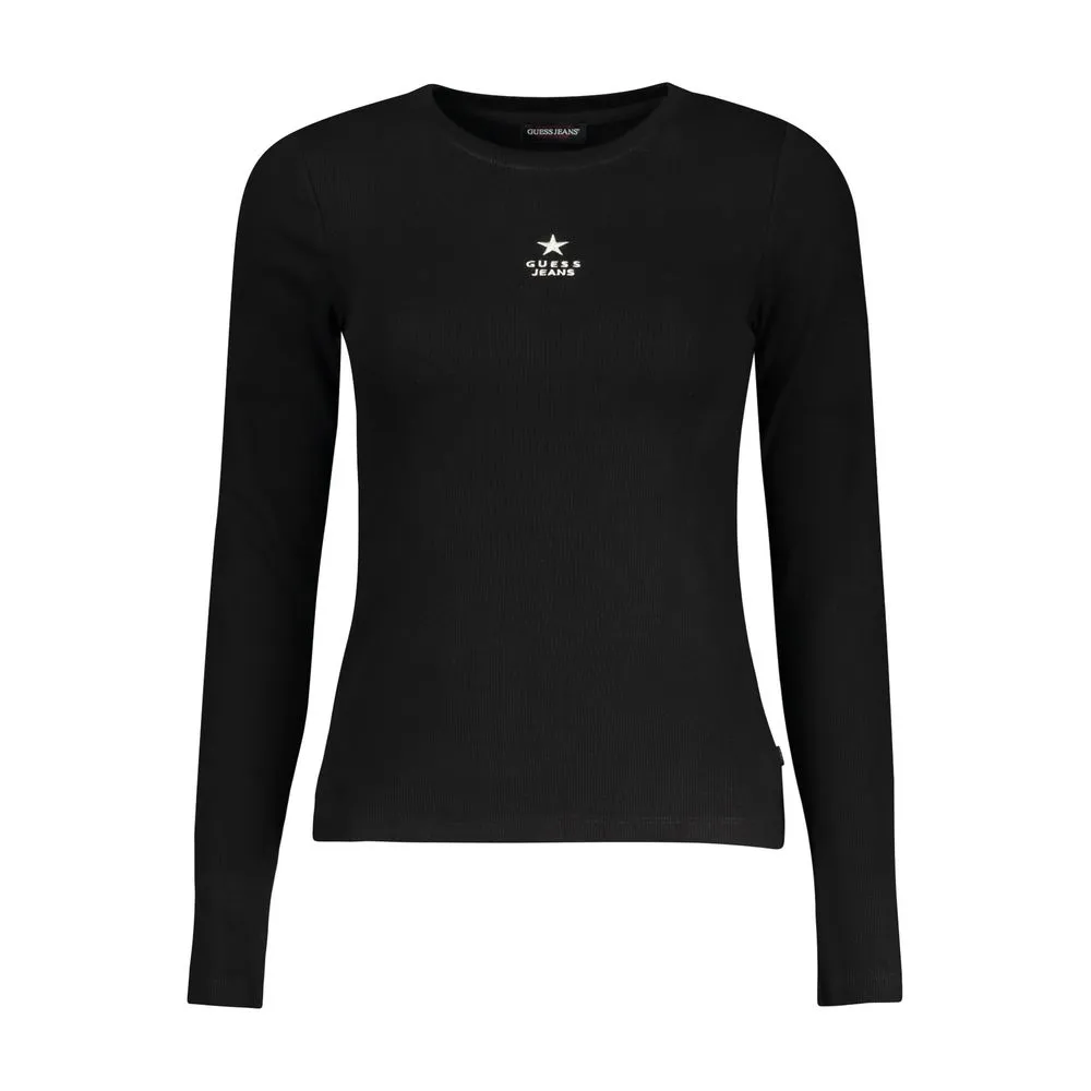 Guess Jeans Women's Black Cotton Tops & T-Shirt