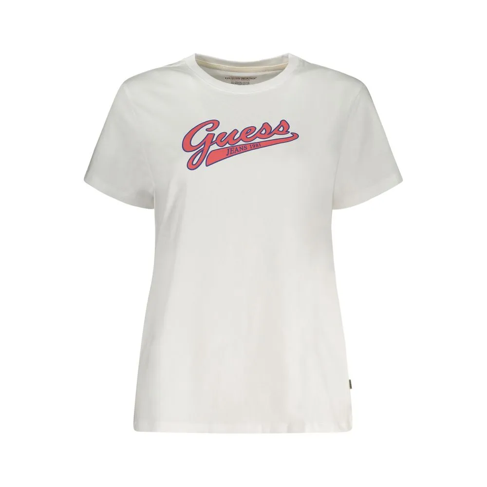 Guess Jeans Women's White Cotton Tops & T-Shirt