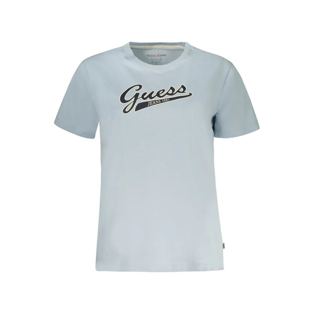 Guess Jeans Women's Light Blue Cotton Tops & T-Shirt