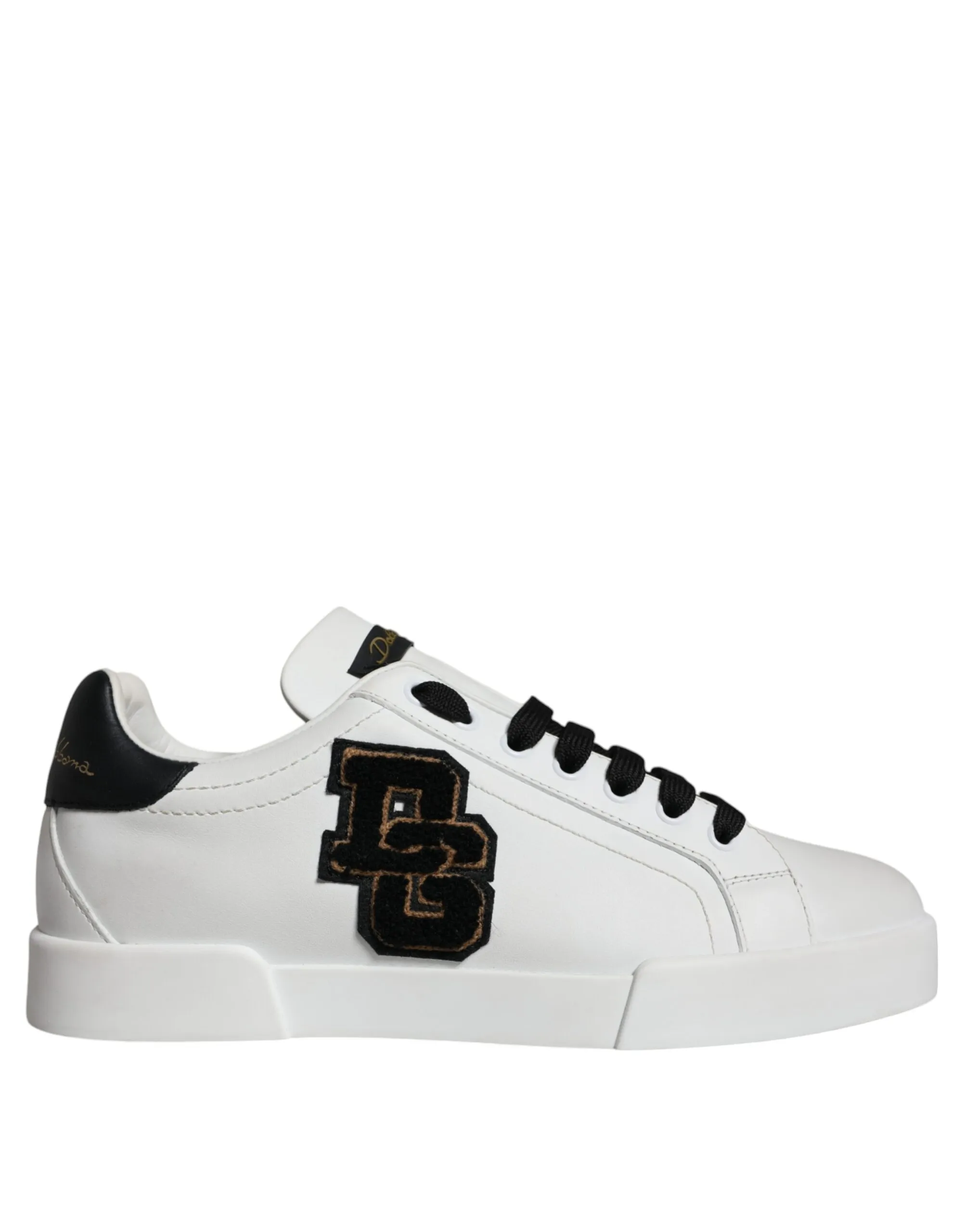 Dolce & Gabbana Men's White Leather DG Logo Portofino Sneakers Shoes