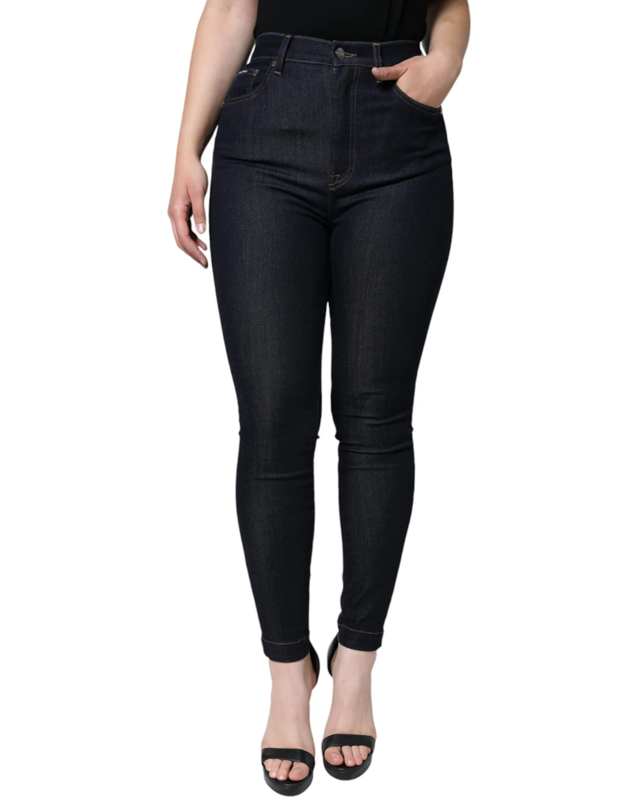 Dolce & Gabbana Women's Black Cotton Stretch Skinny Denim Jeans