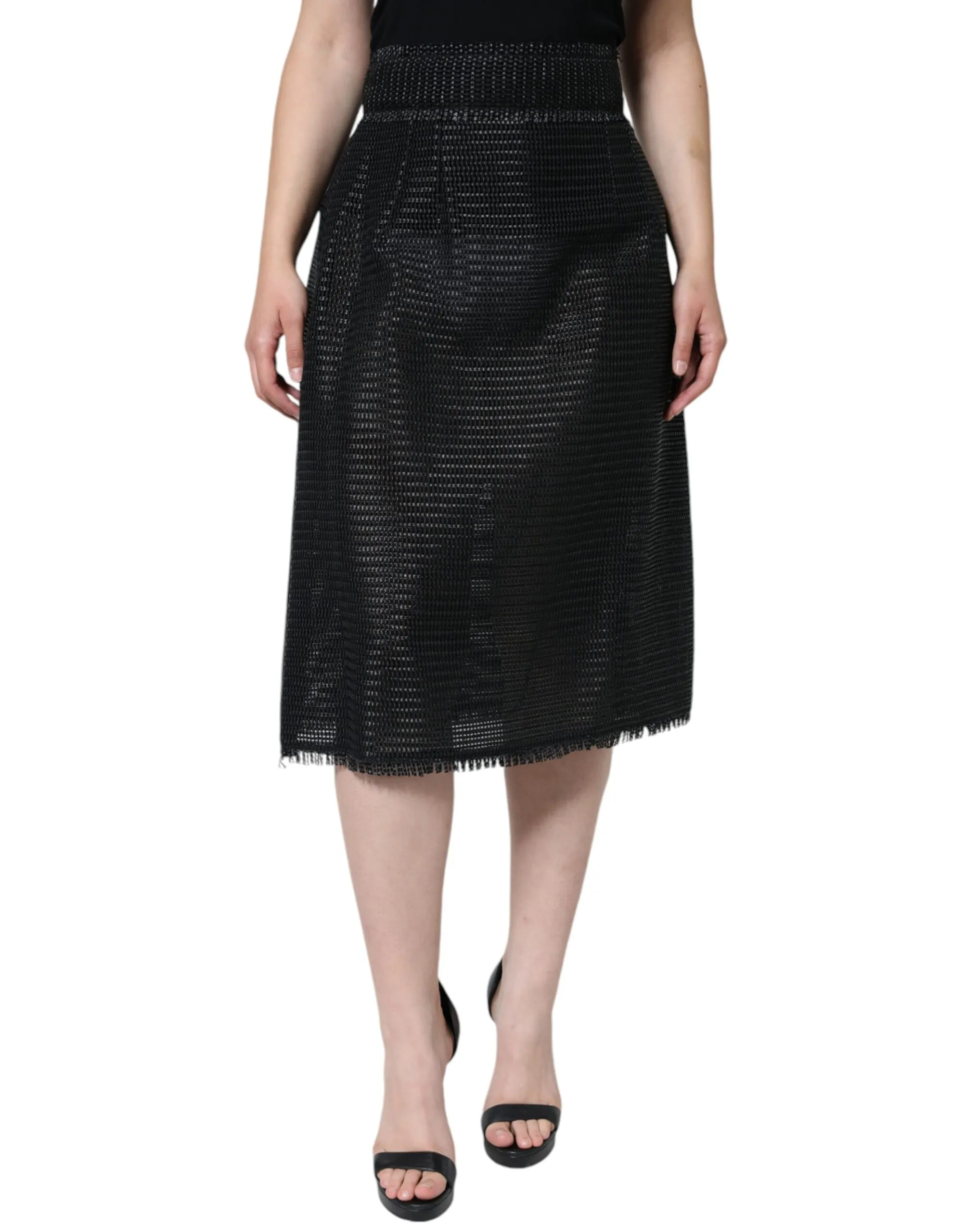 Dolce & Gabbana Women's Black Viscose High Waist Pencil Cut Skirt
