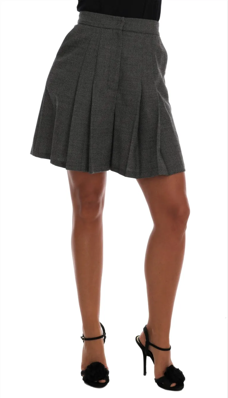 Dolce & Gabbana Women's Chic High Waist Wool Mini Shorts