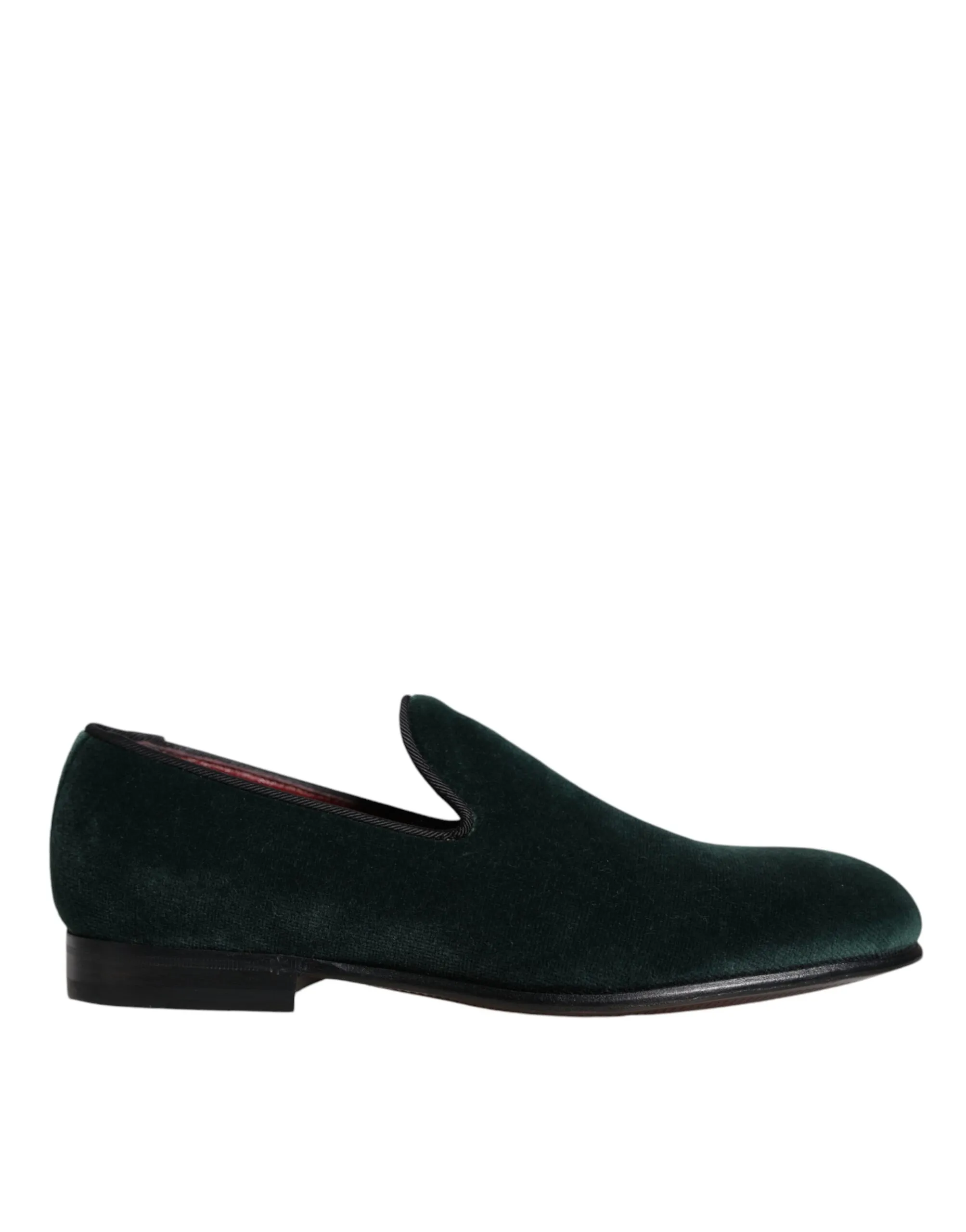 Dolce & Gabbana Women's Green Velvet Slip On Loafers Flats Shoes