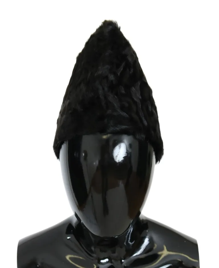 Dolce & Gabbana Women's Elegant Black Xiangao Fur Beanie Hat